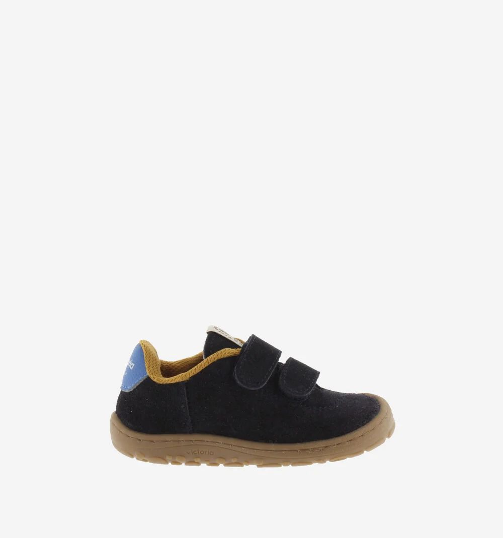 Zapatilla barefoot Victoria fabricada en serraje y cierre velcro Marino